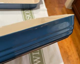 Le Creuset 16-24 Blue Glazed Rectangular Baking Plate