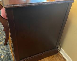 Antique Wooden Desk W/ Upholstered Chair