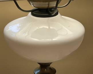 Milk Glass Brass Lamp
