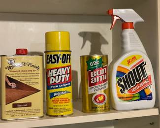 Assorted Cleaning Products & Household Chemicals (Many New Or Near Full)