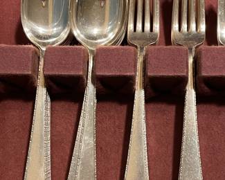 "William and Mary" By Lunt Sterling Silver Flatware Set Service For 12 W/ Additional Serving Pieces