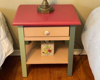 Painted End Table W/ 1 Drawer