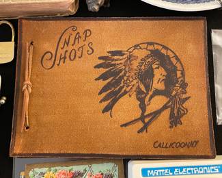 Antique Suede Native American Photo Album