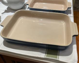 Le Creuset 16-24 Blue Glazed Rectangular Baking Plate