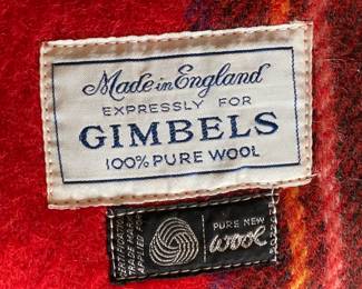 Vintage Plaid Blanket From Gimbels Dept Store