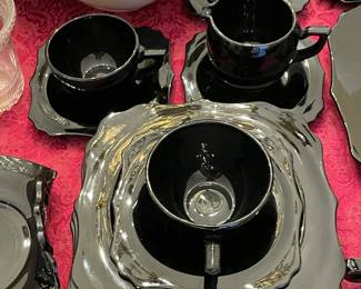 Antique Black Amethyst Glass Collection