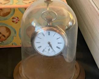 Silver Toned Pocketwatch W/ Glass Dome (POSSIBLY Sterling Silver?)