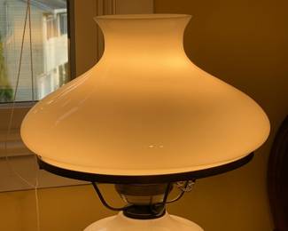 Milk Glass Brass Lamp