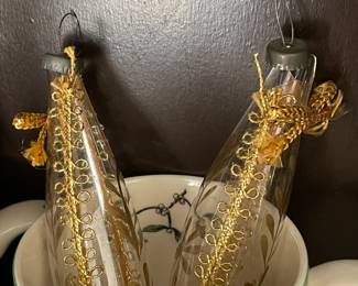 Clear & Gold Glass Ornaments