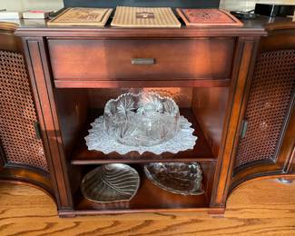 TV Stand W/ 1 Drawer & 2 Cane Front Doors