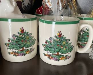 Spode Christmas Tree Handled Mugs