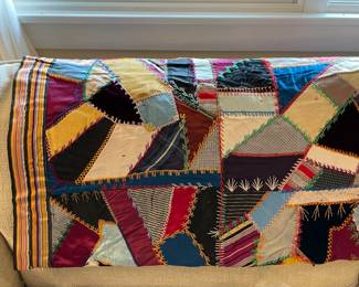 BEAUTIFUL Antique 1800s Handmade Patchwork Quilt