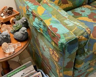 Vintage Funky Floral Patterned Upholstered 3 Seat Sofa