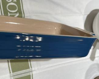 Le Creuset 16-26 Blue Glazed Rectangular Baking Plate