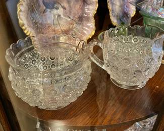 Antique Creamer & Sugar Bowl Set