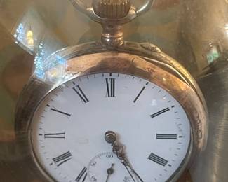 Silver Toned Pocketwatch W/ Glass Dome (POSSIBLY Sterling Silver?)