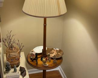 Wooden Floor Lamp W/ Table