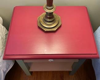 Painted End Table W/ 1 Drawer