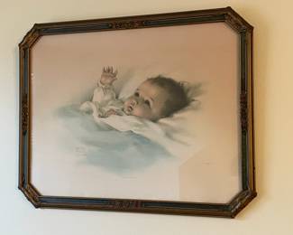 Antique Framed "Awakening" By Bessie Pease Gutmann