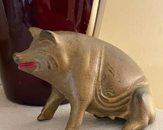 Brass Pig Figurine