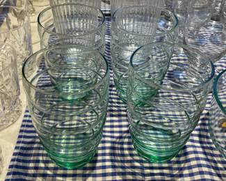 Green Swirled Tumbler Glasses