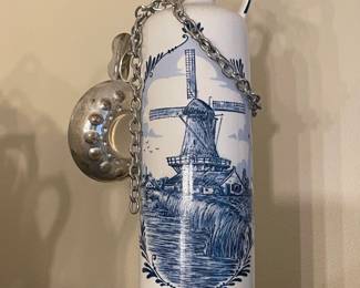 Vintage Blue & White Liquor Bottle (EMPTY)