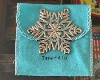 Tiffany & Co. Sterling Silver Snowflake Ornament W/ Dust Bag