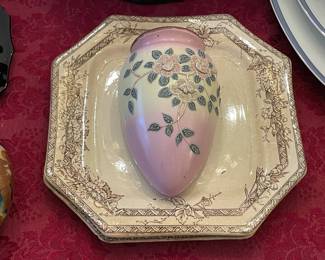 Antique Purple Flower Wall Pocket