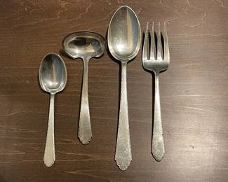 "William and Mary" By Lunt Sterling Silver Flatware Set Service For 12 W/ Additional Serving Pieces