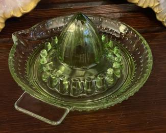 Antique Green Depression Juicer