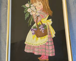 Vintage Framed Needlepoint Artwork