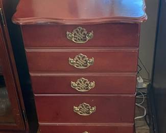 Wooden Filing Cabinet W/ Brass Hardware
