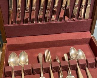 "William and Mary" By Lunt Sterling Silver Flatware Set Service For 12 W/ Additional Serving Pieces