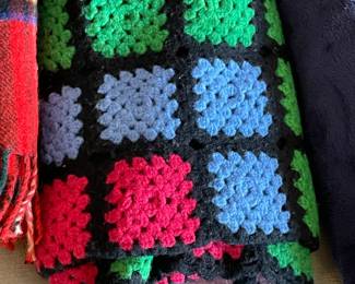 Vintage Granny Square Crotched Blanket