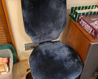 Blue Velvet Office Chair
