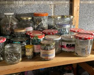 Jars Of Nuts, Screws, Bolts, Etc.