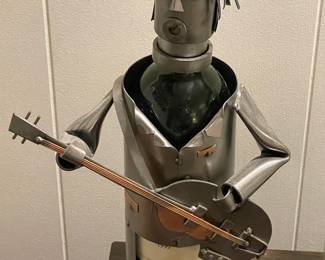 Man Playing Guitar Bottle Art