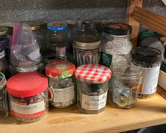 Jars Of Nuts, Screws, Bolts, Etc.