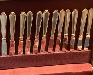 "William and Mary" By Lunt Sterling Silver Flatware Set Service For 12 W/ Additional Serving Pieces