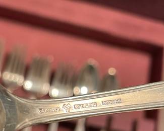 "William and Mary" By Lunt Sterling Silver Flatware Set Service For 12 W/ Additional Serving Pieces