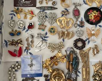 Assorted Costume Jewelry (Pins, Earrings, Necklaces, Etc.)