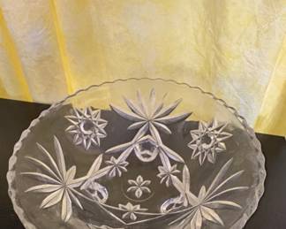 Anchor Hocking Early American Prescut (EAPC) "Star of David" Footed Bowl