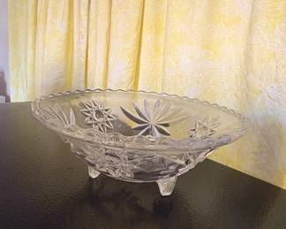 Anchor Hocking Early American Prescut (EAPC) "Star of David" Footed Bowl