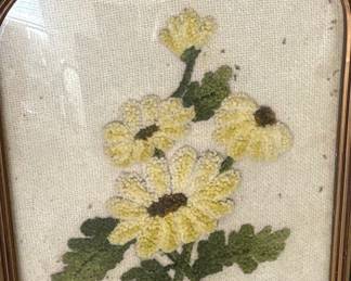 Vintage Floral Punch Needle Art