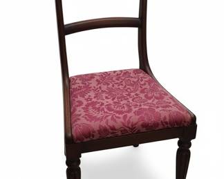 Regency Style Mahogany Side Chair with Floral Upholstery