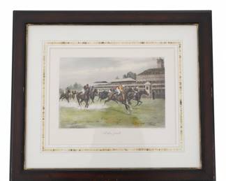 A Close Finish Horse Racing Print by John Beer