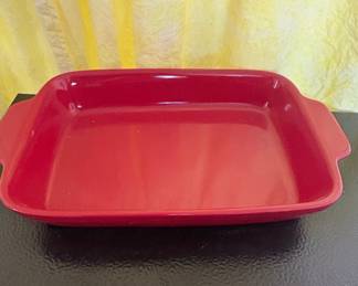 Red Rectangular Ceramic Baking Dish