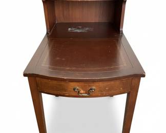 Columbia Manufacturing Co. Mahogany Side Table with Leather Inlay