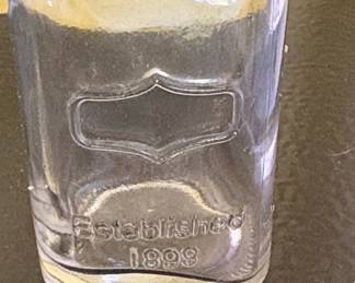 Glass Salt and Pepper Shakers with "Established 1899" Embossing