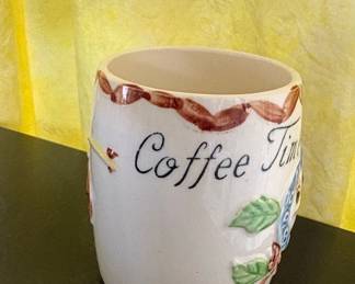 Winking Face "Coffee Time" Novelty Mug with Clock